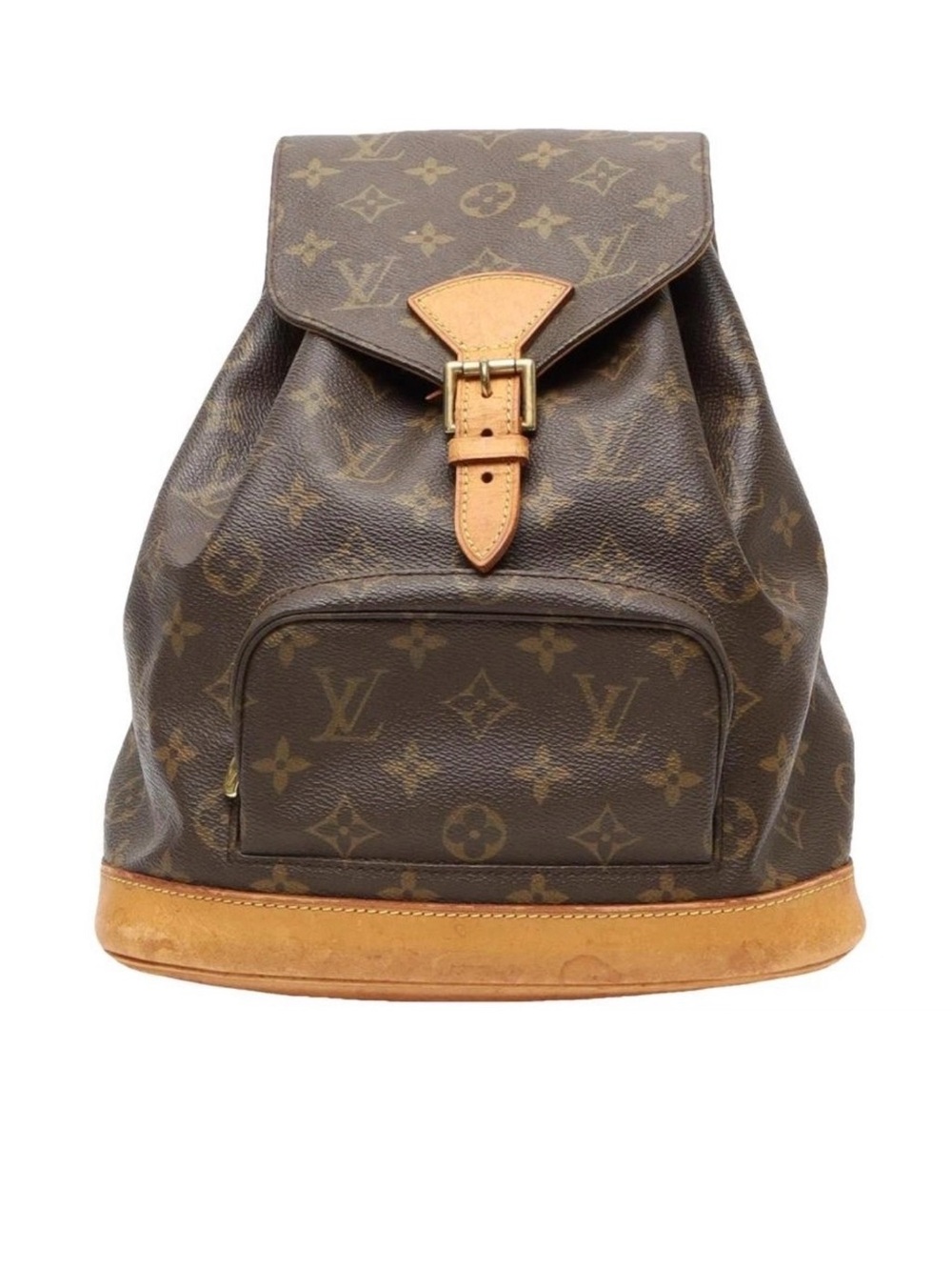 Louis Vuitton Monogram Canvas Backpack in Brown with Tan Trim